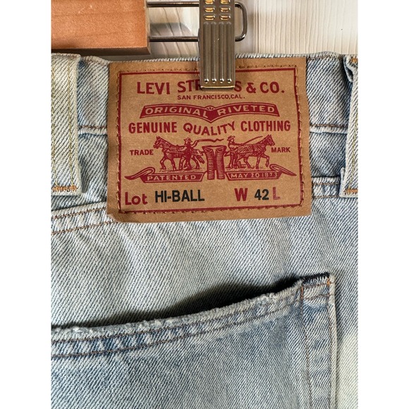 LEVIS Mens Premium Big E Hi-Ball ROLL Jeans Stretch Denim Tapered Camo Shred 42 - Picture 10 of 16